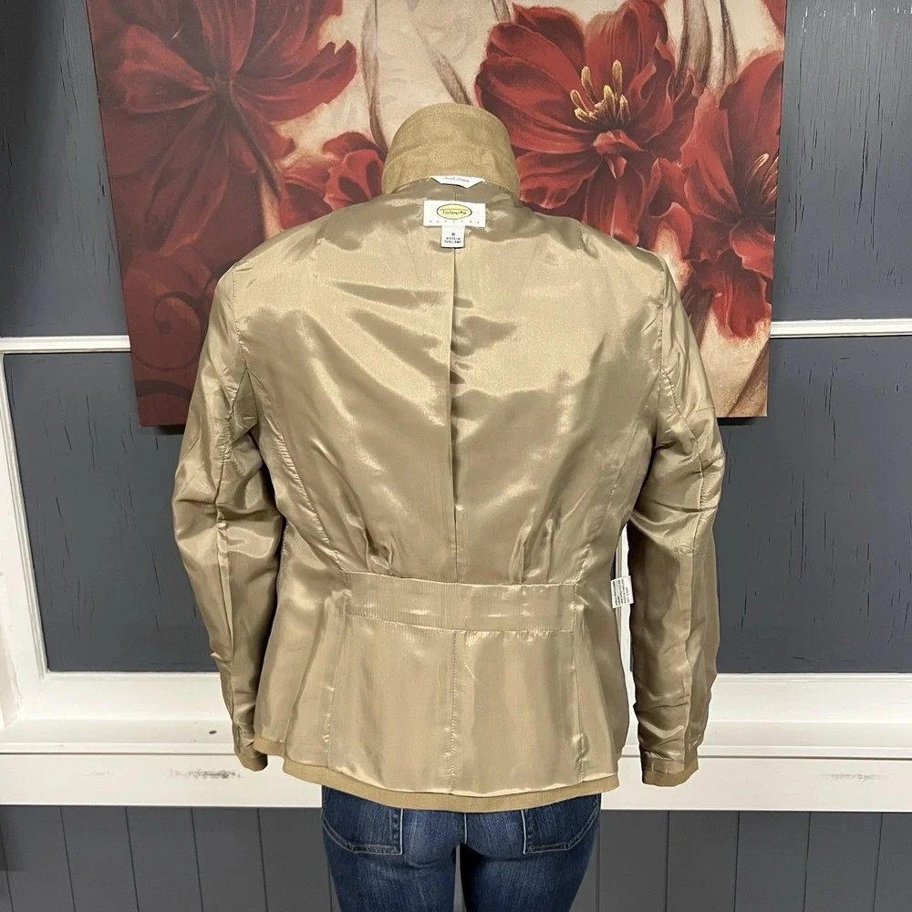 Talbots Irish Linen Blazer 8 Petite 8P Womens Jacket Light‎ Brown Lined - Picture 11 of 12